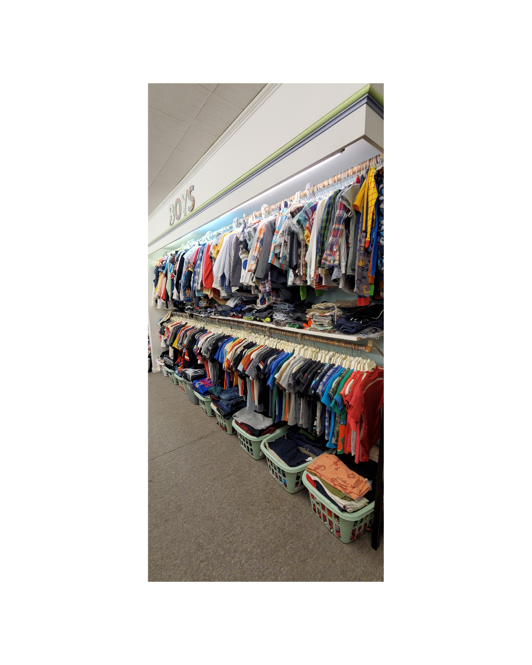 Kid Stuff clothing wall display