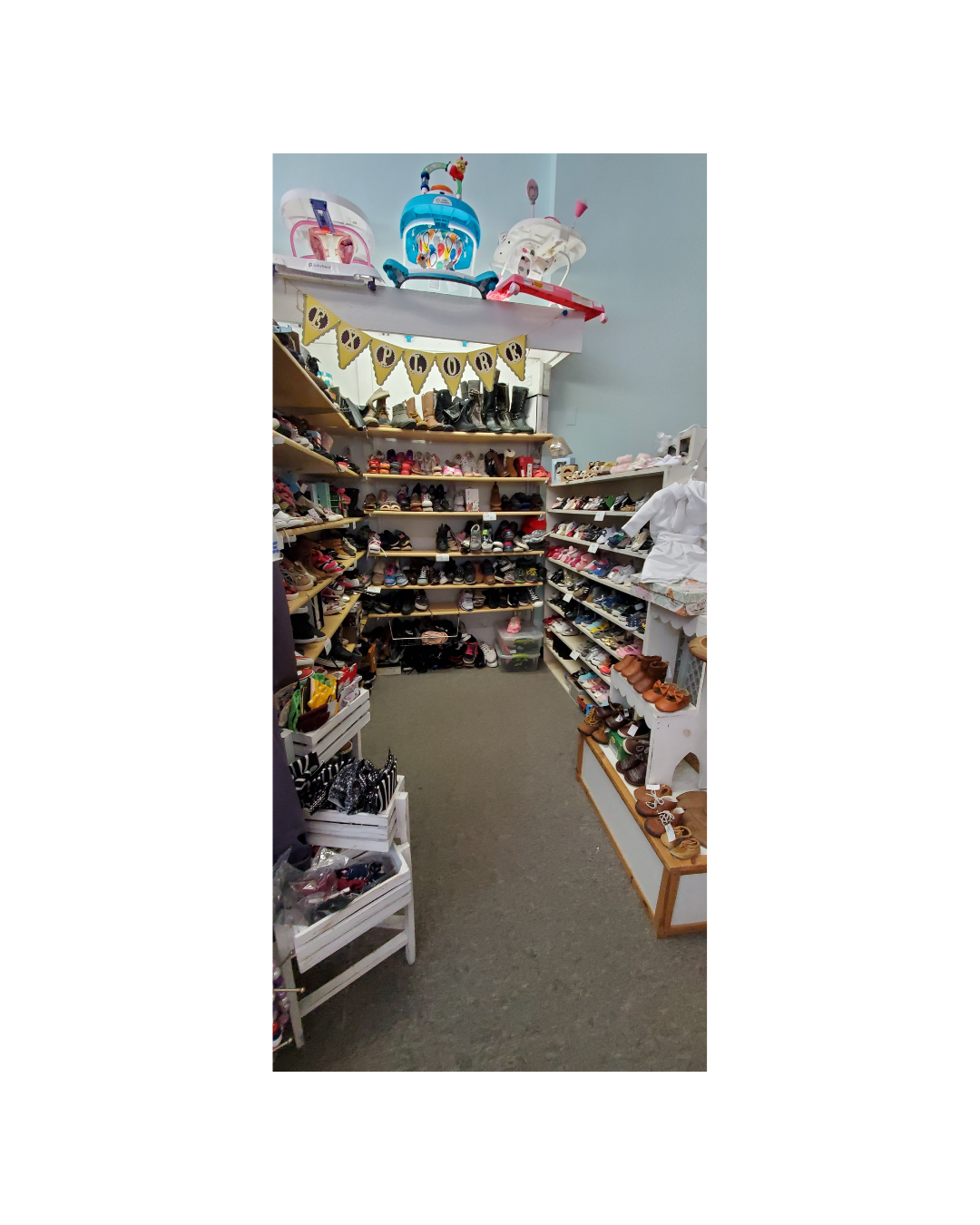 Kid Stuff aisle and display shelves